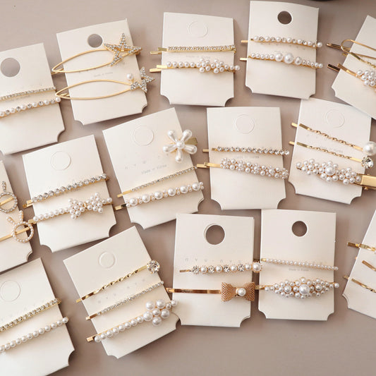 Pearl Flower Clips
